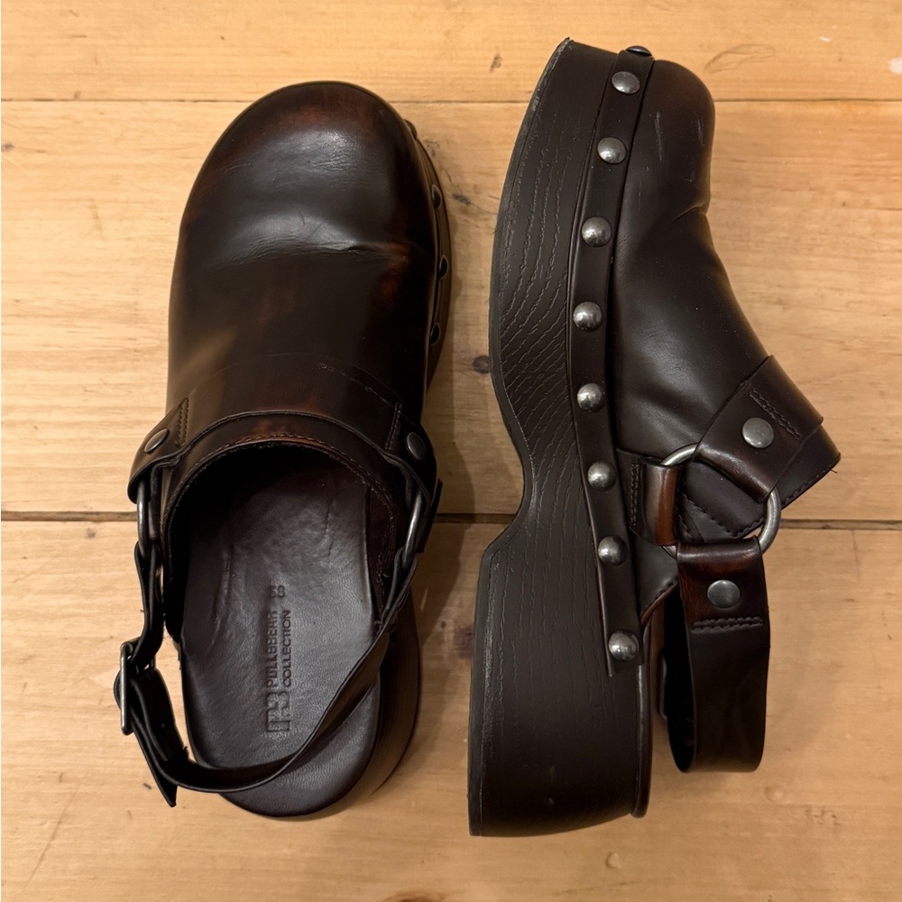 Brown Leather Studded Slingback Clog - Women - Picture 4 of 4
